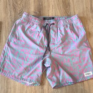 O'Neill Pink and Blue Graphic Board Shorts